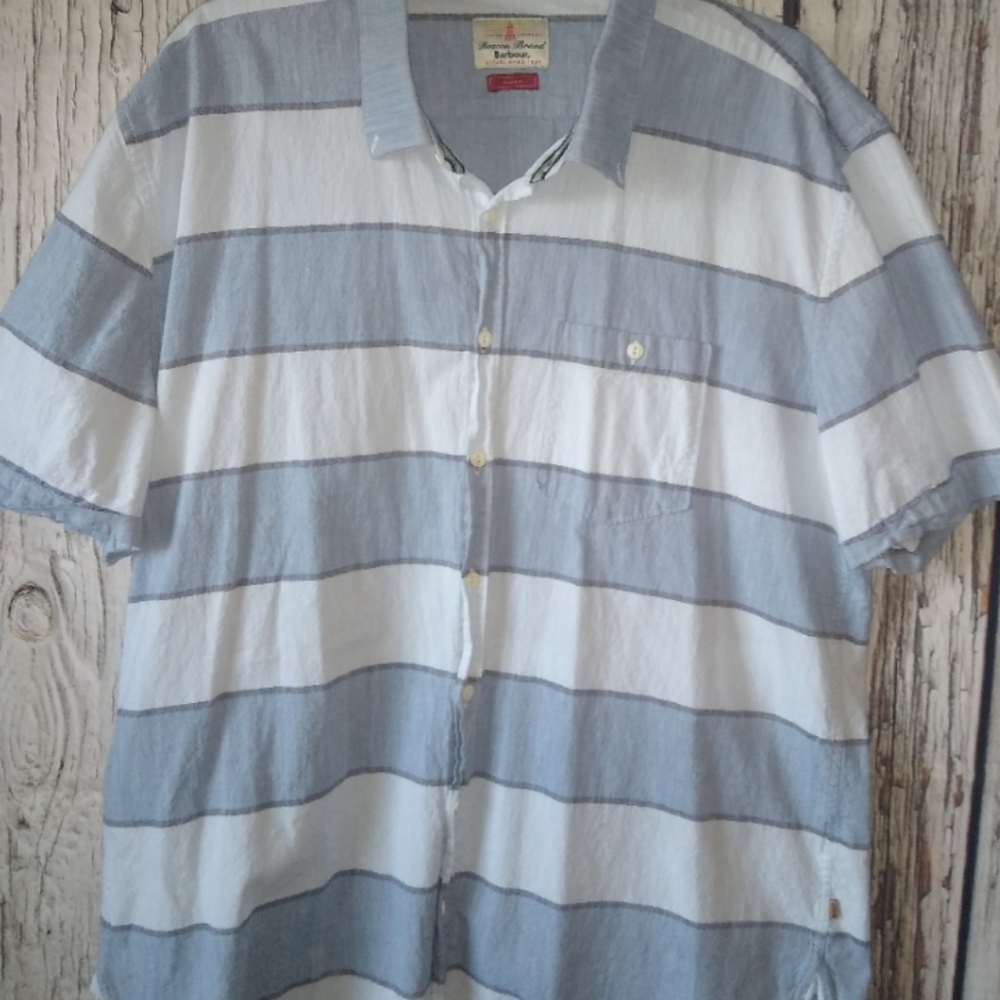 Beacon Brand Barbour Slim Fit Short Sleeve Button Up Polo Shirt XL